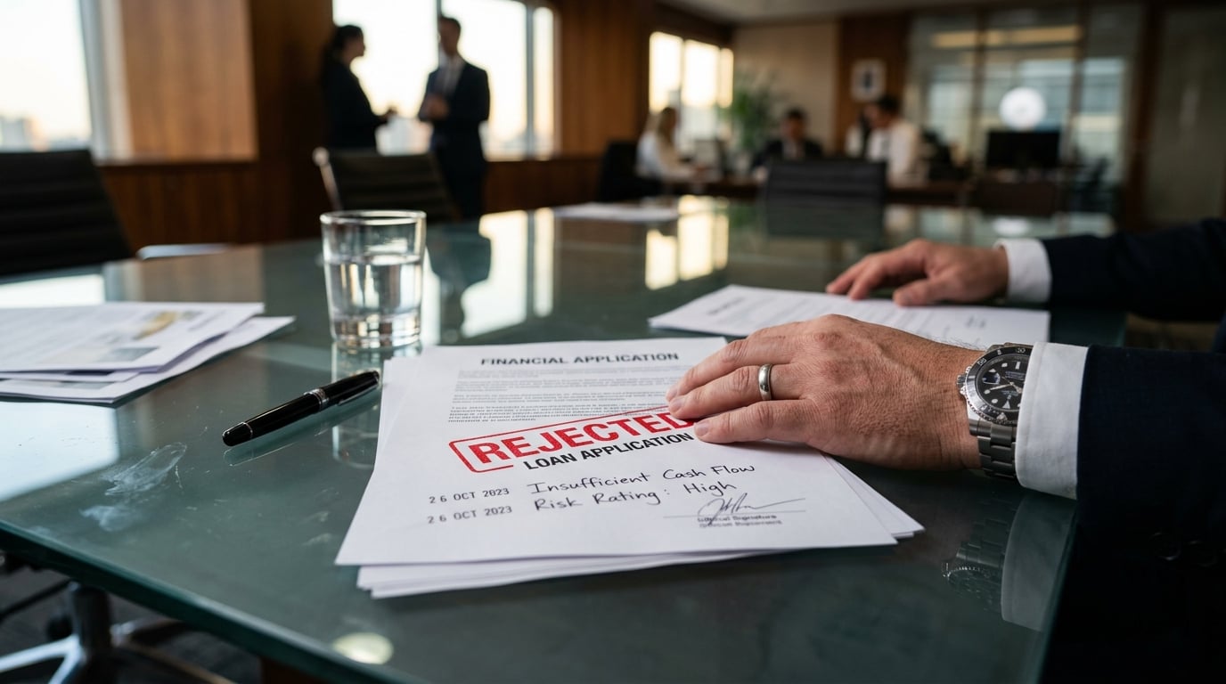 Por qué rechazan préstamos bancarios a empresas rentables Solicitud de préstamo bancario rechazada a empresa rentable en España